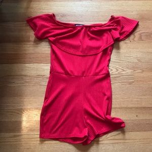 Missguided ribbed grill Bardot romper